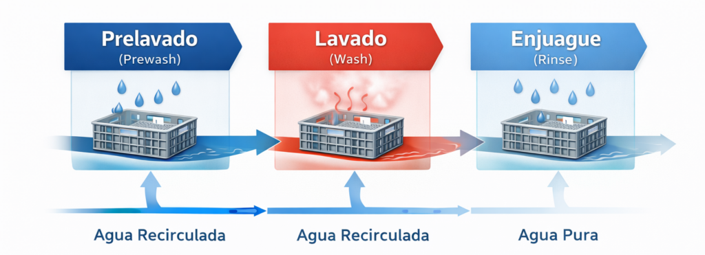 modulos de la lavadora de canastas 