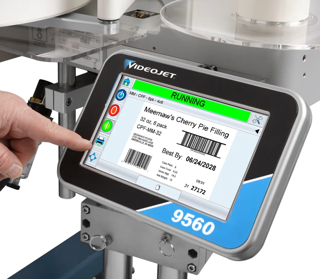 Pantalla de la videojet 9560